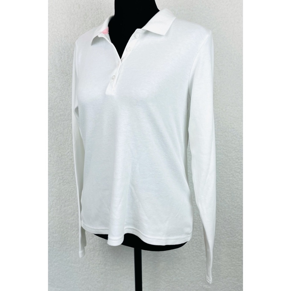 WONDER NATION • White Long Sleeve Polo Shirt, XXL - Picture 8 of 14